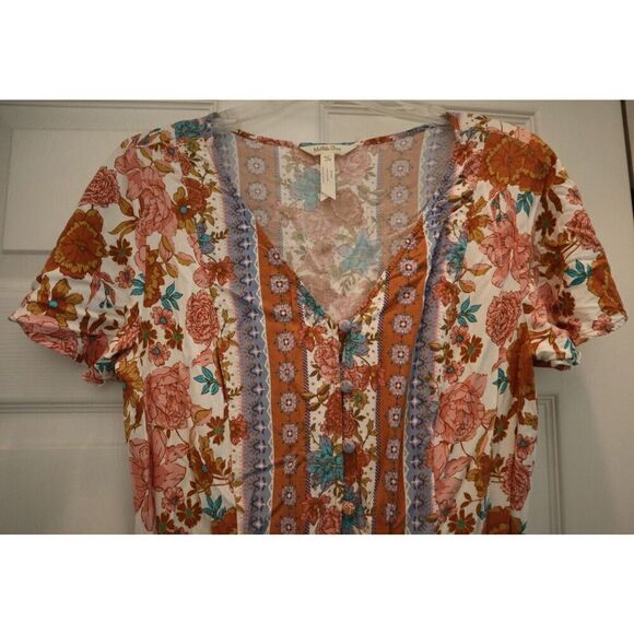 Matilda Jane Women's Sz M Floral Print Just For A Moment Button Down Dress - Picture 4 of 10